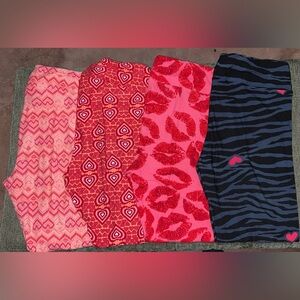 LuLaRoe Black, Navy & Hot Pink Patterned Leggings